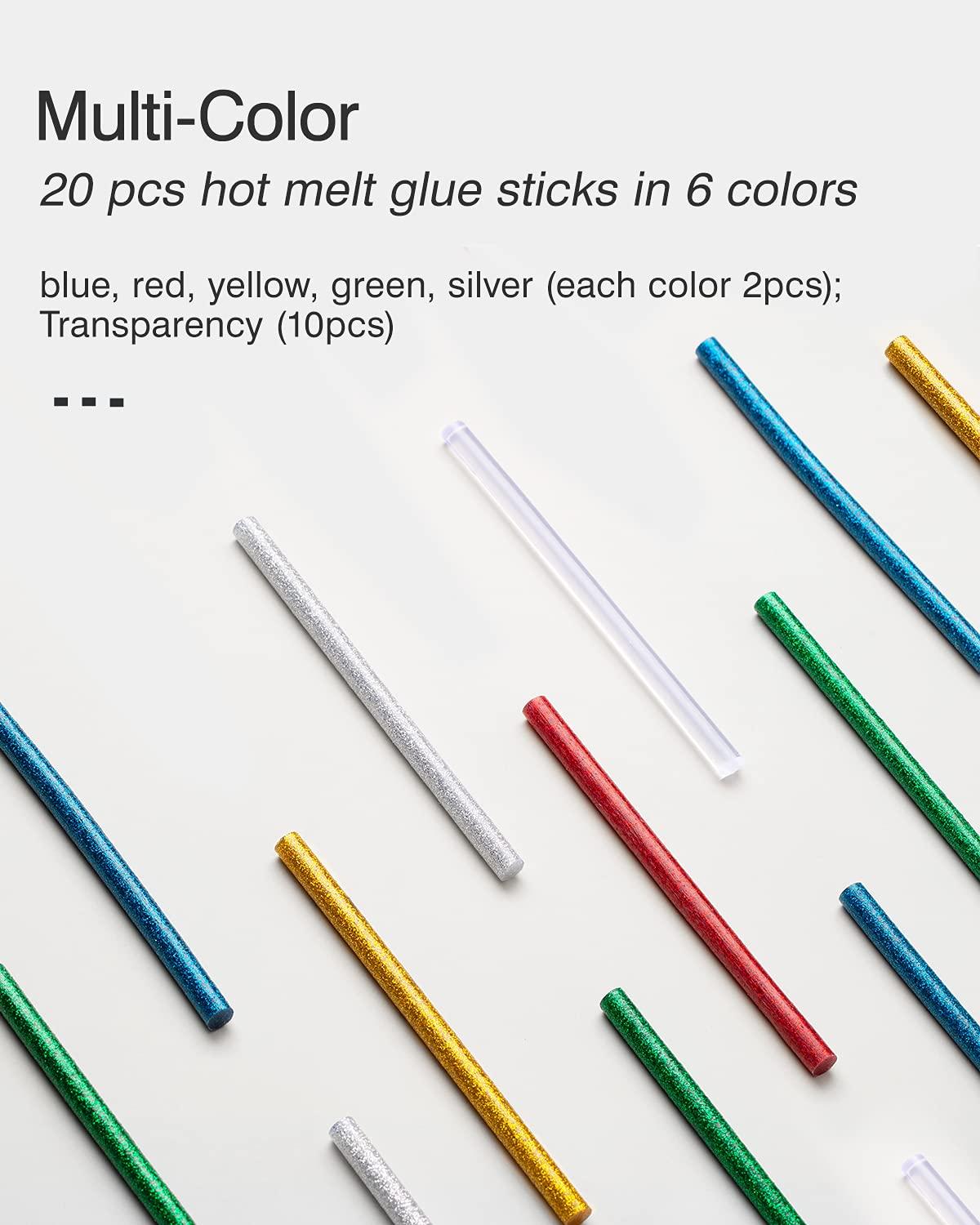 image:imageHOTO Hot Glue Sticks 20 Pcs Glitter Hot Glue Sticks Glue Gun Sticks Colored Glue Sticks 6 Colors for DIY Projects and Arts Crafts DIY Fabric 5quot x 028quot