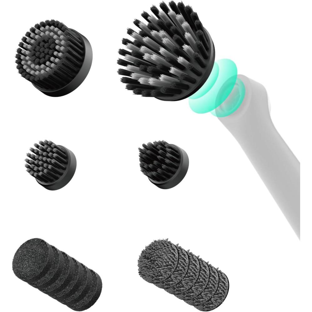 image:imageHOTO 16 PCS Replacement Brush Heads for Wand Grout Brush Suitable Electric Grout Scrubber Only Cordless Spin Scrubber Accessories for Tiles Grout Corners Crevices