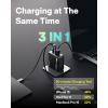 HOTO 100W USB C Charger, 3-Port GaN Foldable Fast Compact Power Charger for MacBook Pro/Air, iPad Pro/Air, iPhone, Galaxy S24 Ultra/S24/S23, HOTO Electric Tools, with 4.92ft USB C Cable 100W