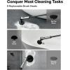 HOTO Flexi™ Cordless Electric Spin Scrubber, Adjustable Angle, Extendable Handle, Smart Display, IPX7 Waterproof, Powerful Cleaning Scrubber with 8 Replaceable Brush Heads, for Bathroom, Tile, Bathtub