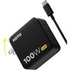 HOTO 100W USB C Charger, 3-Port GaN Foldable Fast Compact Power Charger for MacBook Pro/Air, iPad Pro/Air, iPhone, Galaxy S24 Ultra/S24/S23, HOTO Electric Tools, with 4.92ft USB C Cable 100W