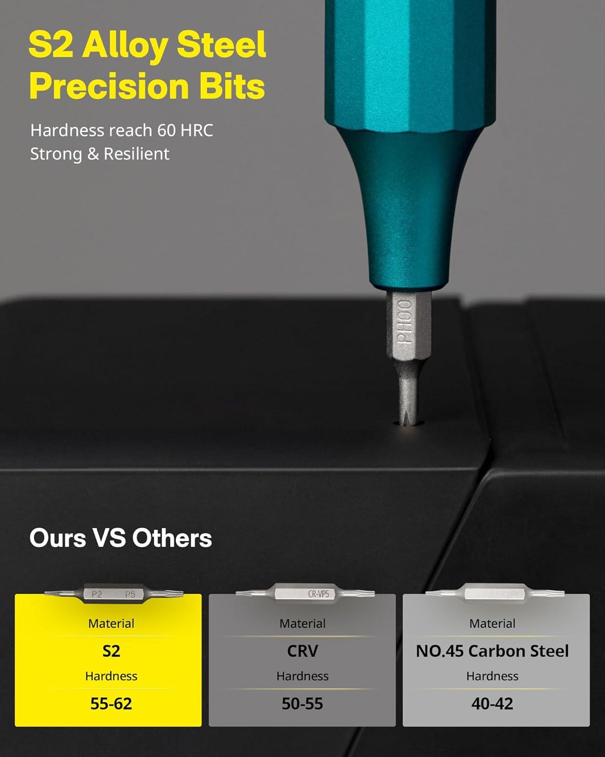 imageHOTO 24 in 1 Multi Bit Mini Screwdriver Set Magnetic Manual Precision Screwdriver Set EDC Pen Screwdriver for Eyeglasses Electronics Watches Phones Laptops Cameras Dark TurquoiseDark Turquoise