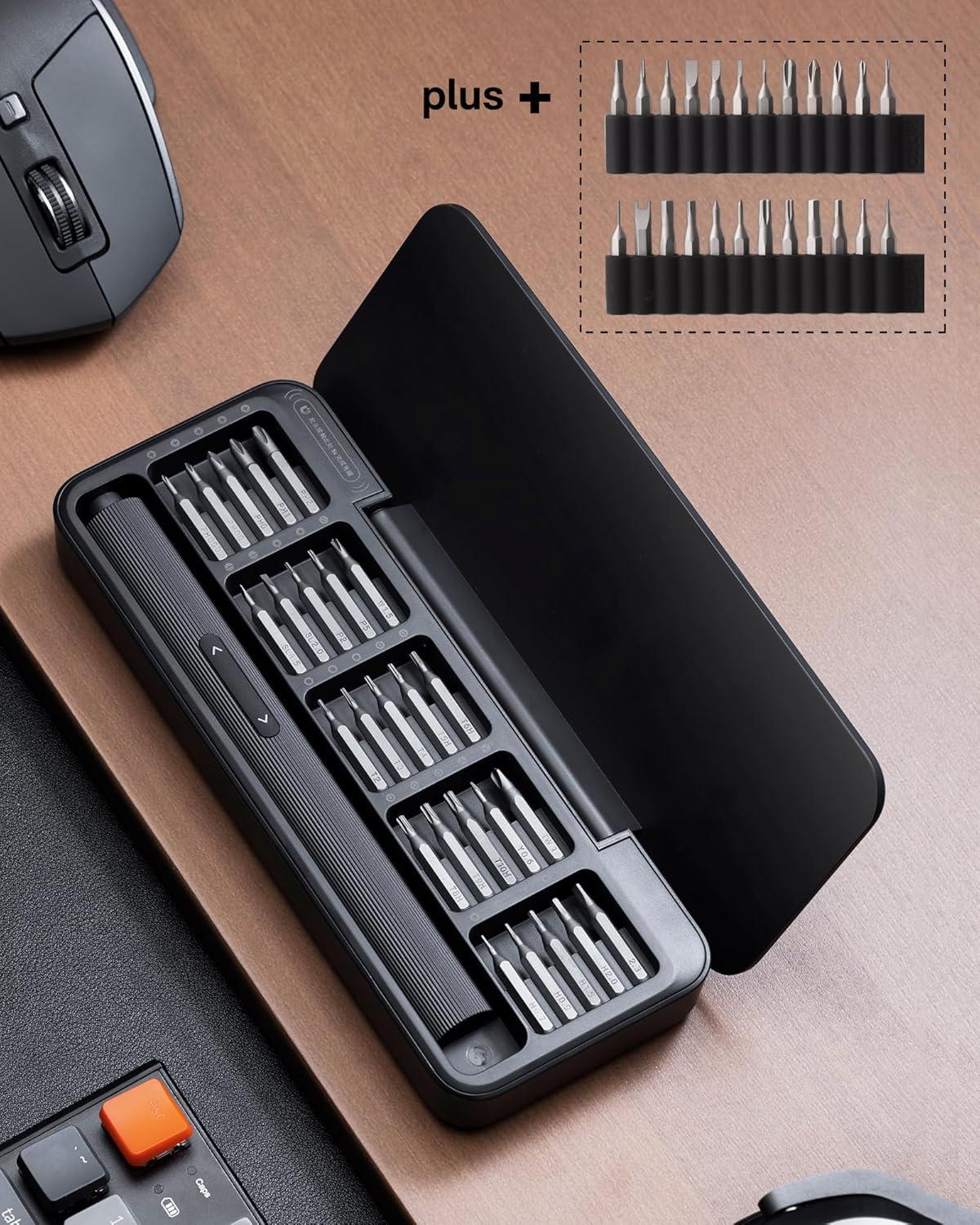 imageHOTO 2524 Extra S2 Steel Bits Electric Precision Screwdriver Set Magnetic Storage Max 3 NM 170 RPM USBC Rechargeable Mini Electric Screwdriver for Phone Laptop Camera Repair