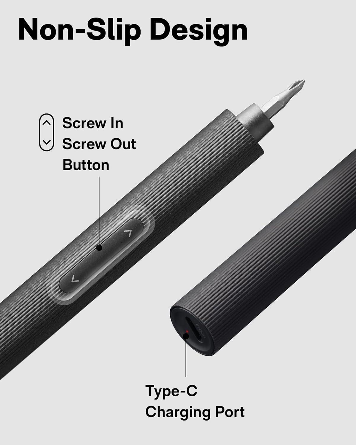 imageHOTO 2524 Extra S2 Steel Bits Electric Precision Screwdriver Set Magnetic Storage Max 3 NM 170 RPM USBC Rechargeable Mini Electric Screwdriver for Phone Laptop Camera Repair