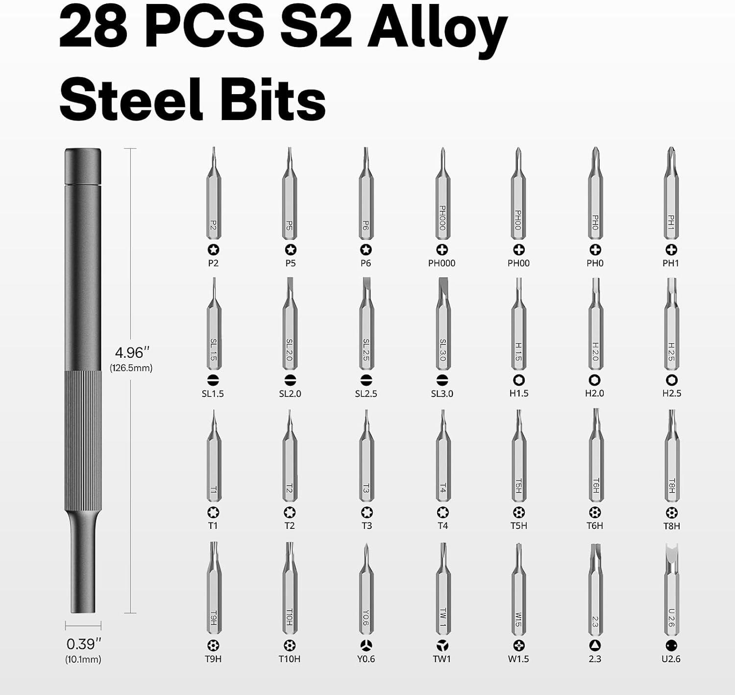imageHOTO 28 in 1 Precision Screwdriver Set Manual Small Screwdriver Magnetic Bits ampamp Box Mini Screwdriver Repair Kit for Eyeglasses Electronics Watches Phones Laptops Cameras Repair Kit