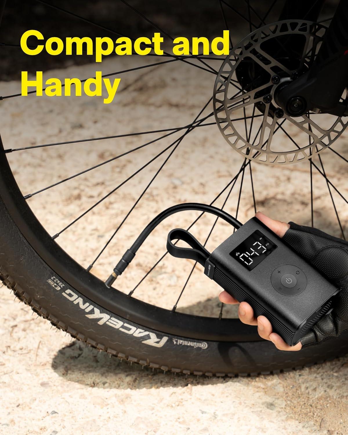 imageHOTO Air Pump ADV Tire Inflator Portable Air Compressor with Digital Pressure Gauge 150PSI Electric Tire Pump with 22000 mAh Battery LED Light ampamp Auto ShutOff Fits for Car Motorcycle Bike Ball
