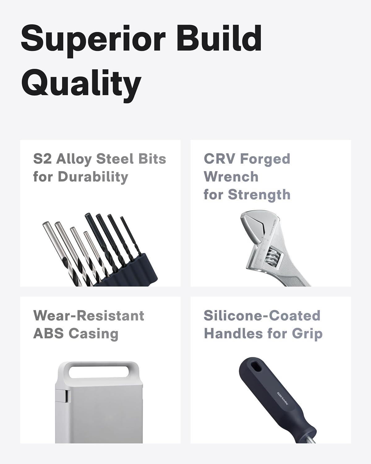 imageHOTO Cordless Brushless Drill Tool Set Variable Speed Hidden Buckle Unique LED Screen Intelligent Digital Display Exquisite ampamp Practical Highend Drill Kit for HomeDaily Use