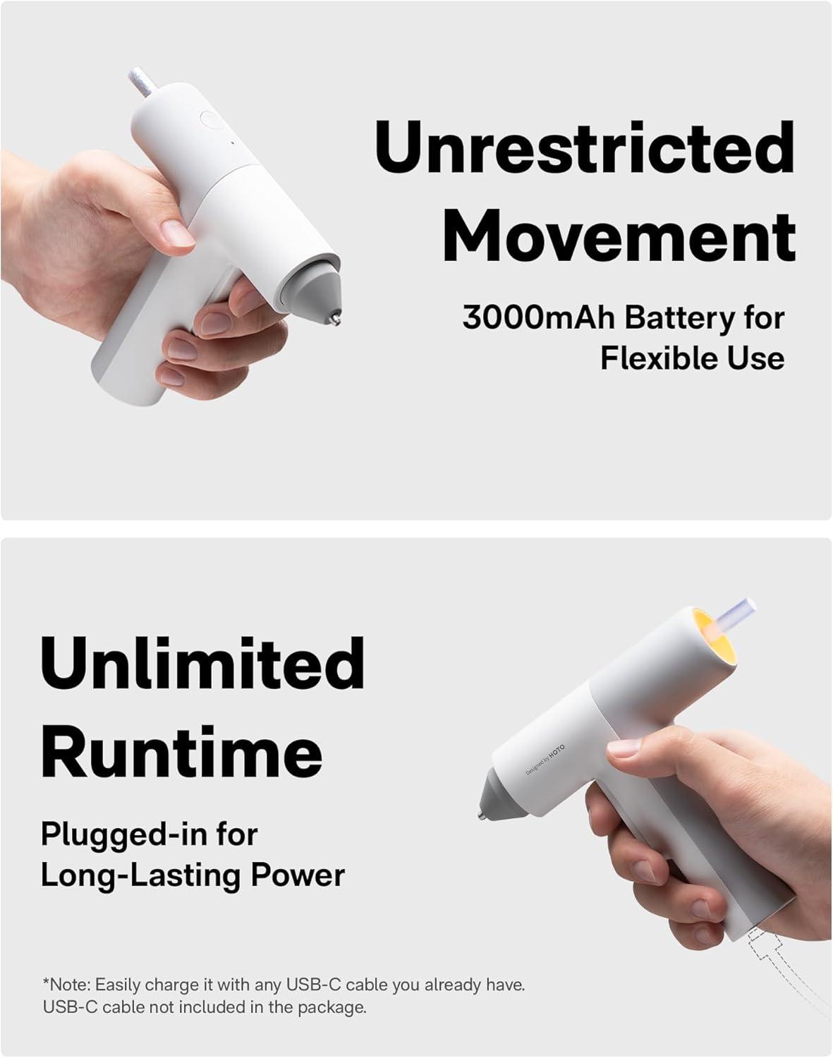 imageHOTO Cordless Hot Glue Gun Minimalist Style 30s Heating Fast Smart Poweroff Compact Size Intelligent Temperature Control USBC Rechargeable10 Glue Sticks for Crafts DIY Arts Home RepairsEasyflow hot glue gun