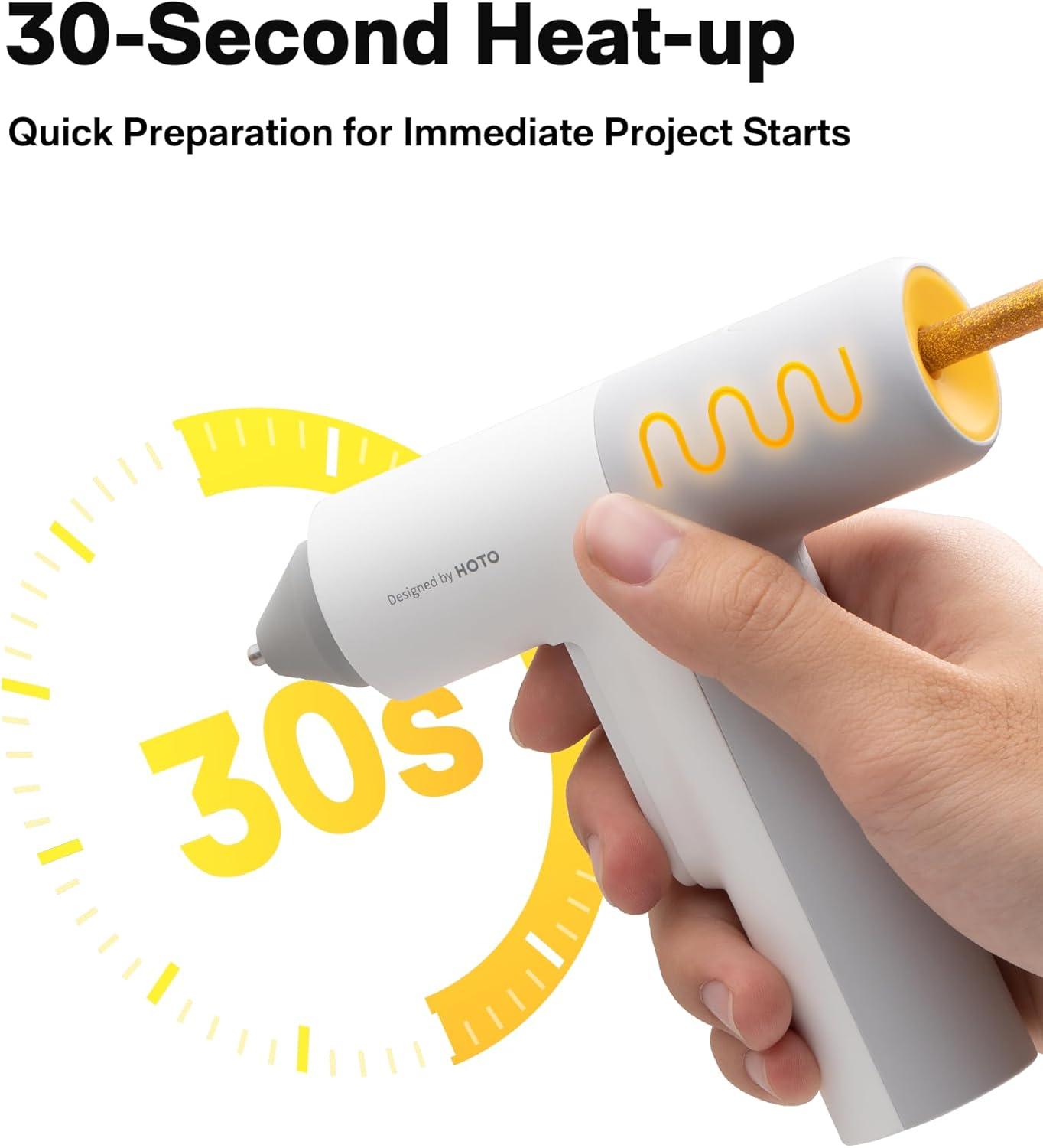 imageHOTO Cordless Hot Glue Gun Minimalist Style 30s Heating Fast Smart Poweroff Compact Size Intelligent Temperature Control USBC Rechargeable10 Glue Sticks for Crafts DIY Arts Home RepairsEasyflow hot glue gun