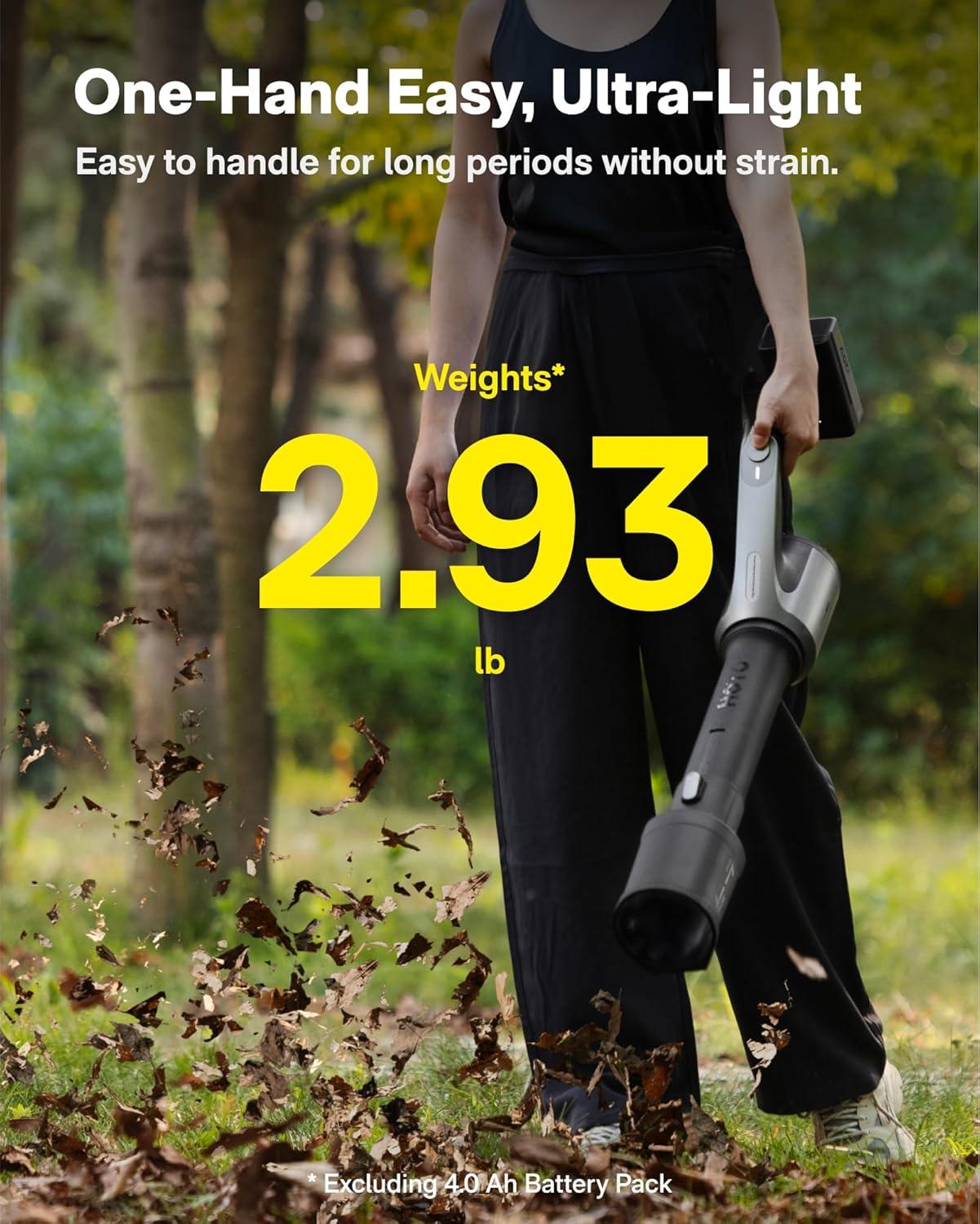 imageHOTO Cordless Leaf Blower MAX 720CFM 120MPH Electric Lightweight Leaf Blower with Battery USBC Fast Charging Handheld Mini Blower for Lawn Care Snow Yard Leaves Dust