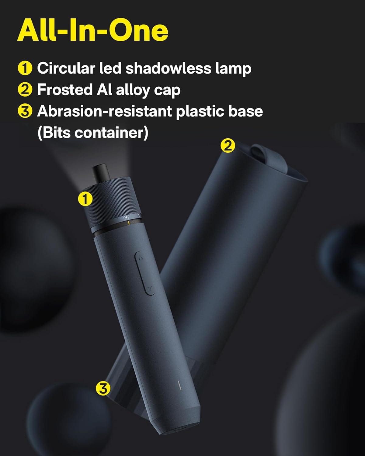 imageHOTO Electric Screwdriver Rechargeable 36V Cordless Screwdriver Set USBC 14 Hex Bits 3 Torque Settings 1500mAh Battery LED Light ampamp 12 S2 Metal Bits for FurnitureElectrical Repairs