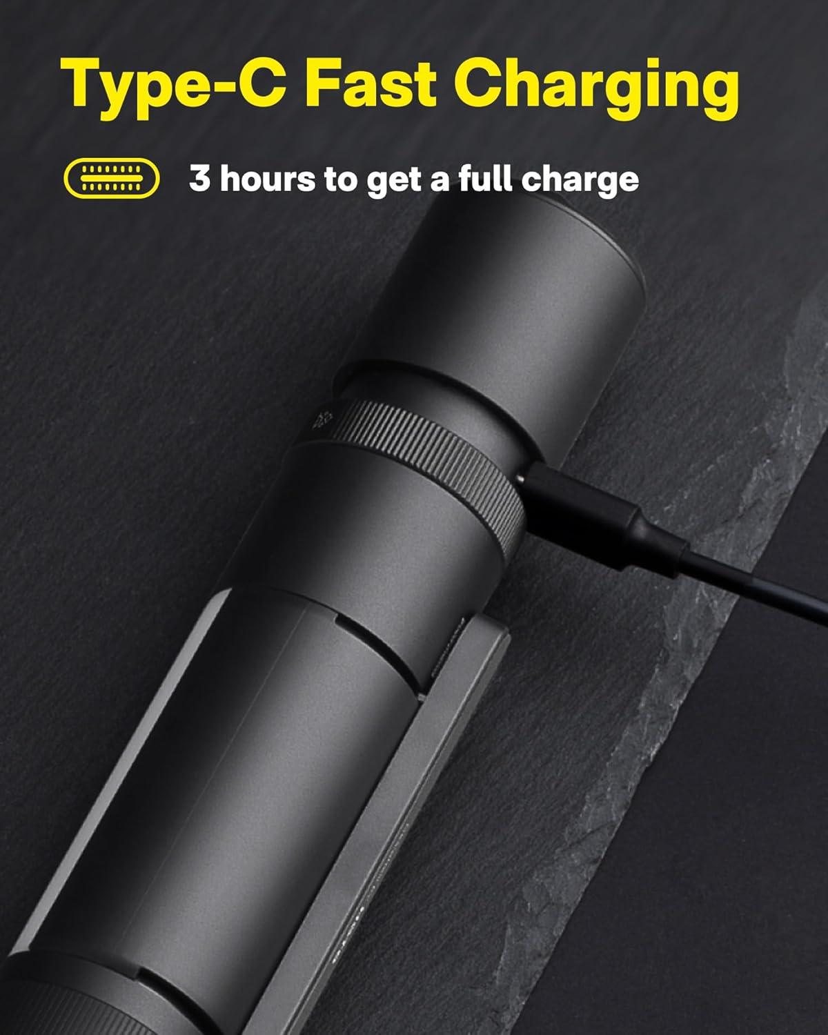 imageHOTO Emergency Flashlight Rechargeable Magnetic LED Flashlight High Lumens with Window Glass Breaker Seatbelt Cutter Zoomable Car Work Flash Light for Car Repair Camping Emergency