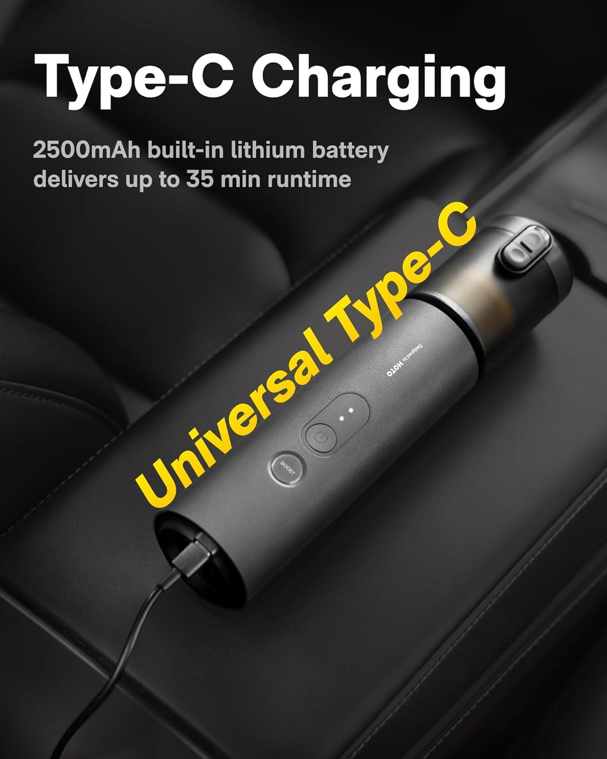 imageHOTO Handheld Car Vacuum Cleaner Cordless 4in1 Portable Mini Vacuum with 20000Pa Strong Suction Electric Compressed Air Duster Blower for Car Desk Computer Keyboard Home Office Cleaning