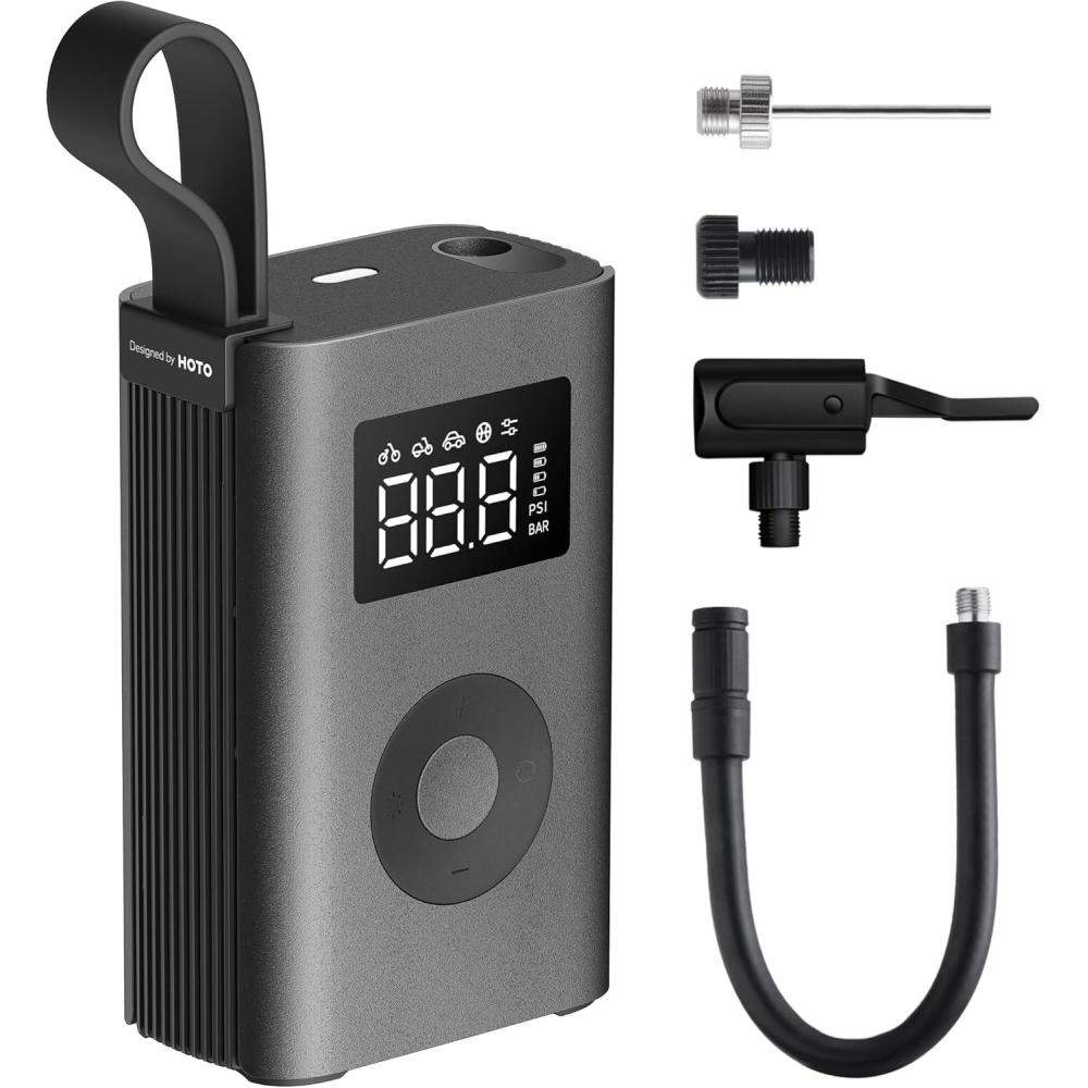 imageHOTO Air Pump ADV Tire Inflator Portable Air Compressor with Digital Pressure Gauge 150PSI Electric Tire Pump with 22000 mAh Battery LED Light ampamp Auto ShutOff Fits for Car Motorcycle Bike Ball