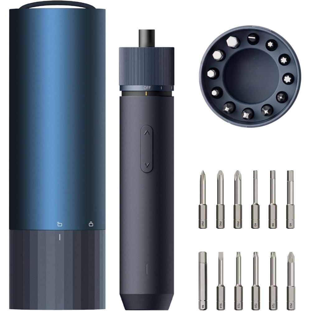 imageHOTO Electric Screwdriver Rechargeable 36V Cordless Screwdriver Set USBC 14 Hex Bits 3 Torque Settings 1500mAh Battery LED Light ampamp 12 S2 Metal Bits for FurnitureElectrical Repairs
