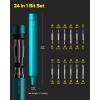 HOTO 24 in 1 Multi Bit Mini Screwdriver Set Magnetic, Manual Precision Screwdriver Set, EDC Pen Screwdriver for Eyeglasses, Electronics, Watches, Phones, Laptops, Cameras, Dark Turquoise(Dark Turquoise)