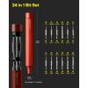 HOTO 24 in 1 Multi Bit Mini Screwdriver Set Magnetic, Manual Precision Screwdriver Set, EDC Pen Screwdriver for Eyeglasses, Electronics, Watches, Phones, Laptops, Cameras, Dark Turquoise(Cinnabar Red)