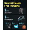 HOTO Air Pump Master, Portable Cordless Tire Inflator, Electric Air Pump with 9 Pump Modes, 12V DC Car Connector for Car, Bikes, Inflatable Pool Float, Air Mattress, Kayak, Tent, Paddle Board, Sup