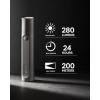 HOTO Flashlight Fit, LED Rechargeable, USB-C Charging, 3 Modes, Up to 24 Hours, 1500mAh, 280 Lumens, 656ft, IP55 Waterproof, Compact Flashlight Widely Used in Camping, Hiking, Emergency