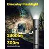 HOTO LED Flashlight High Lumens, Rechargeable Tactical Flashlight Super Bright, IP68 Waterproof Flash Light with Clip, 5 Modes Handheld Flashlights for Emergency, Outdoor, Camping