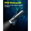 HOTO LED Flashlight High Lumens, Rechargeable Tactical Flashlight Super Bright, IP68 Waterproof Flash Light with Clip, 5 Modes Handheld Flashlights for Emergency, Outdoor, Camping