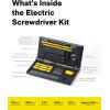 HOTO Precision Screwdriver Set, 110° Upright Workpad, Mini Electric Screwdriver with Charging Dock, 0.05/0.2 N·m Torque, LED Light, 26 Bits and 10 Repair Tools for Electronics, Phones, Laptops
