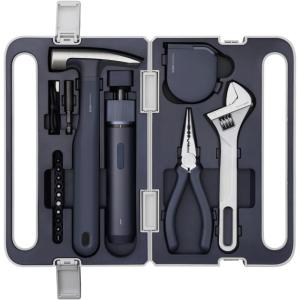 HOTO 18-Piece Tool Kit, Electric Screwdriver w/LED, 3 Torque, 10 Bits, Basic Home Tool Kit – Compact & Portable w/Hidden Buckle, Home Repair Set for DIY Projects/Dorm Repairs/Assembling