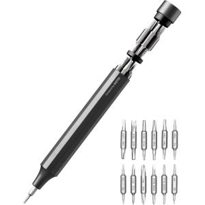 HOTO 24 in 1 Multi Bit Mini Screwdriver Set Magnetic, Manual Precision Screwdriver Set, EDC Pen Screwdriver for Eyeglasses, Electronics, Watches, Phones, Laptops, Cameras, Dark Turquoise(Slate Grey)