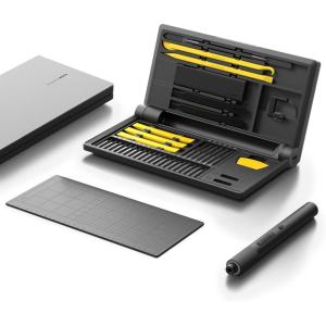 HOTO Precision Screwdriver Set, 110° Upright Workpad, Mini Electric Screwdriver with Charging Dock, 0.05/0.2 N·m Torque, LED Light, 26 Bits and 10 Repair Tools for Electronics, Phones, Laptops