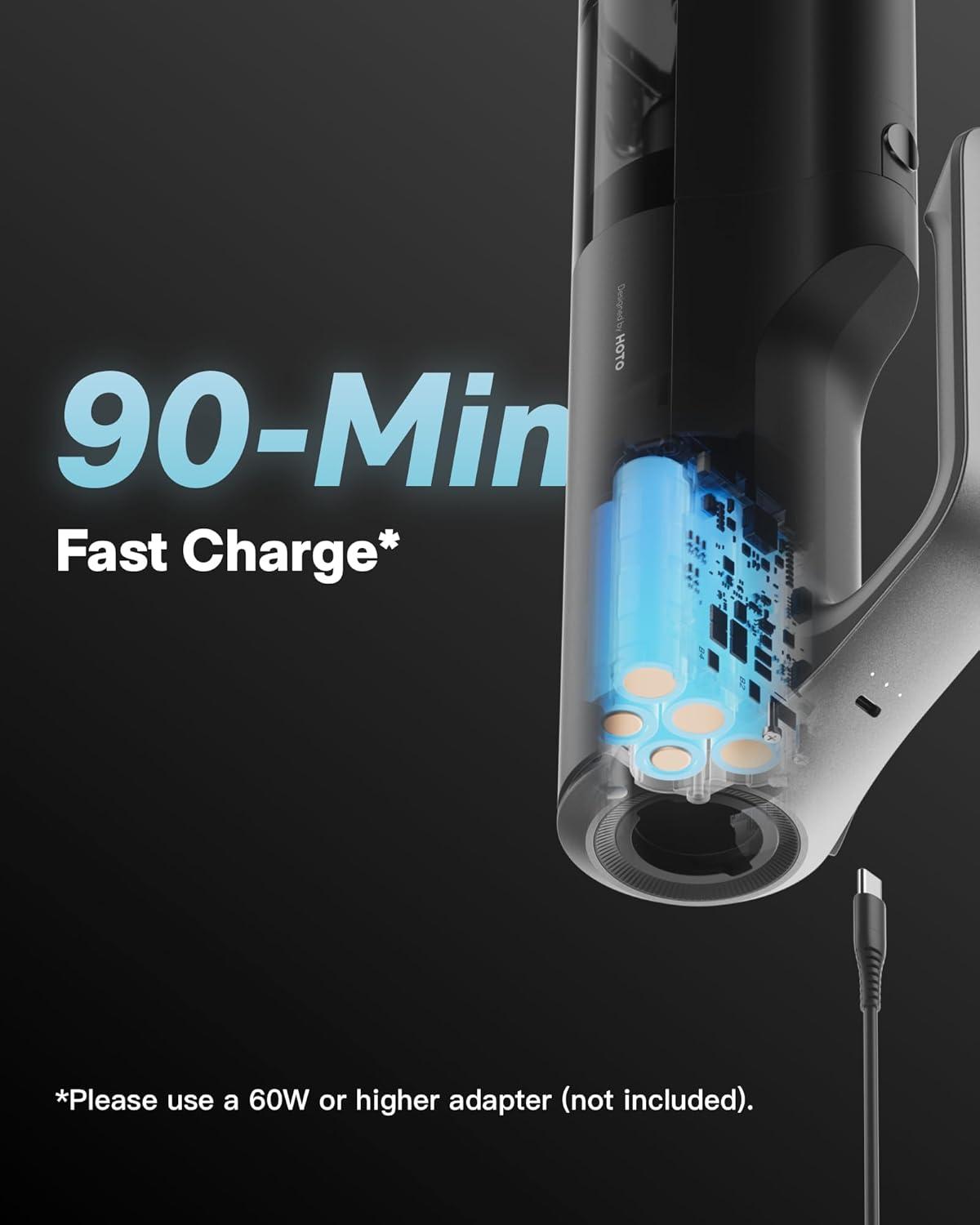 image:imageHOTO BlowVac Handheld Vacuum Cordless Car Vacuum Cleaner with 23000Pa High Power 3 Suction Modes Electric Compressed Air Duster Blower for Car Interior Desk Boat Home Outdoor